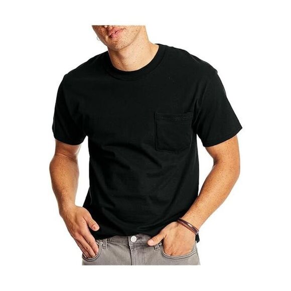 ✨Richer Poorer Crew Pocket Black Sz Medium Tee✨ - Picture 2 of 8